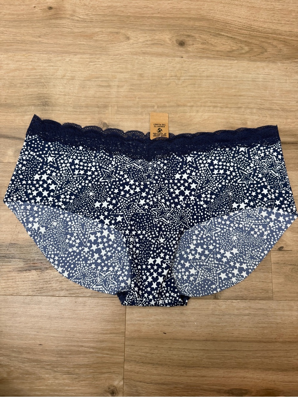 PINK Victoria's Secret Navy Starprint Lace-Trim Hipster Panty